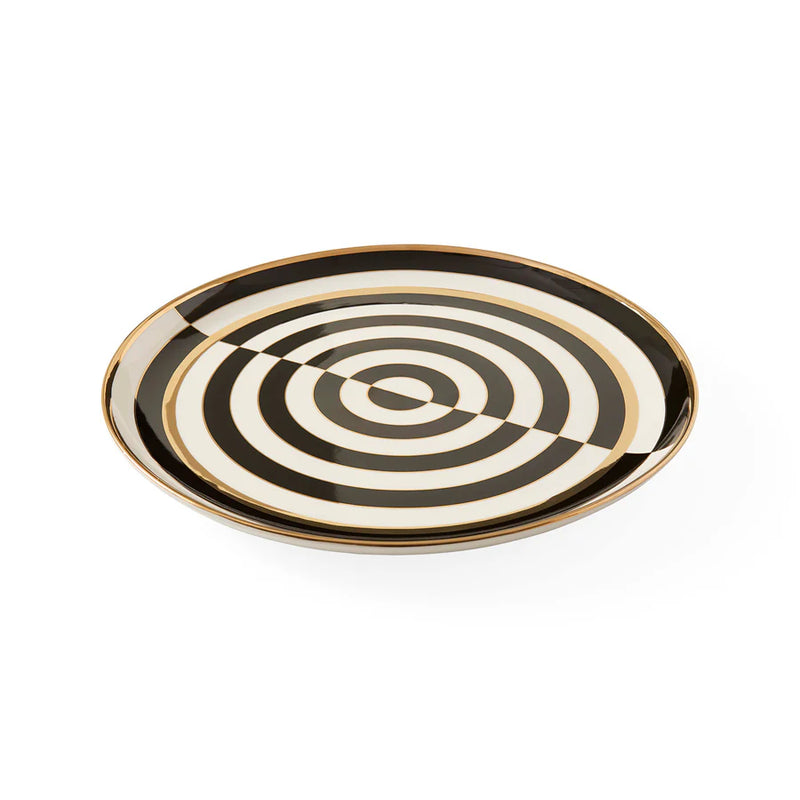 OP ART ROUND SERVING TRAY