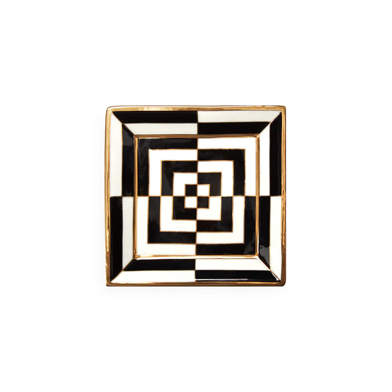 OP ART SQUARE TRAY BLACK/WHITE