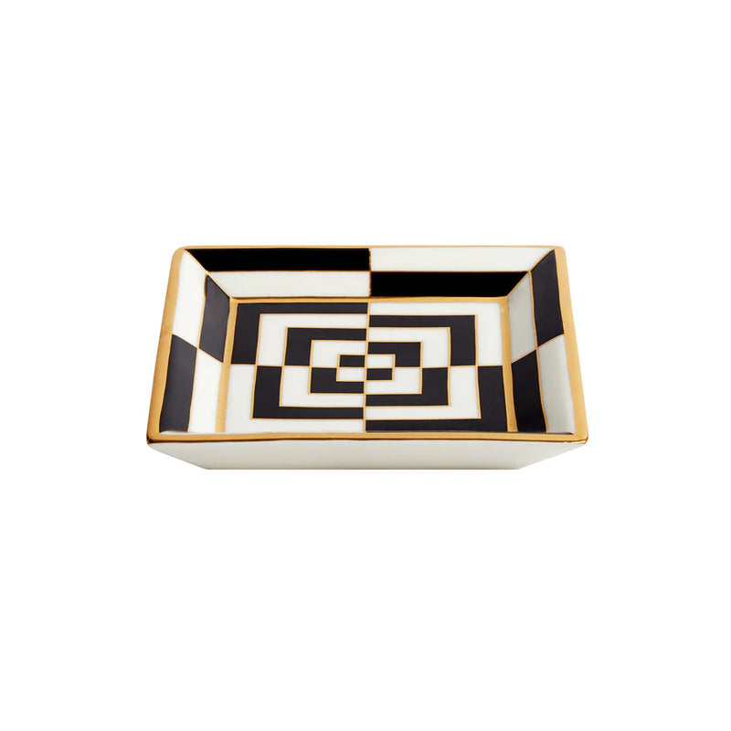 OP ART SQUARE TRAY BLACK/WHITE