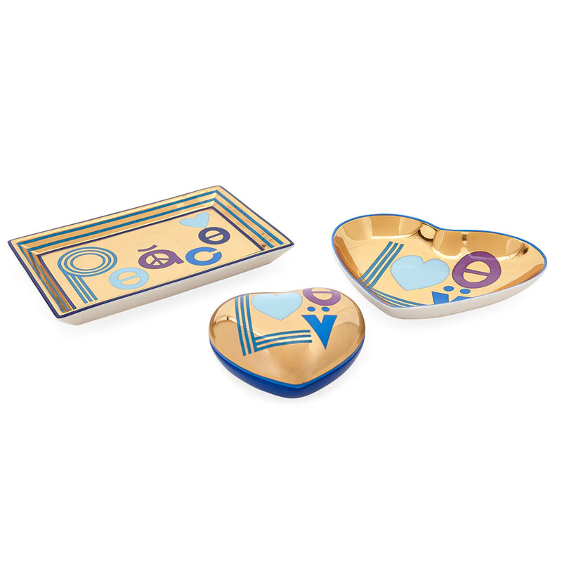 LOVE TRINKET TRAY GOLD MULTI