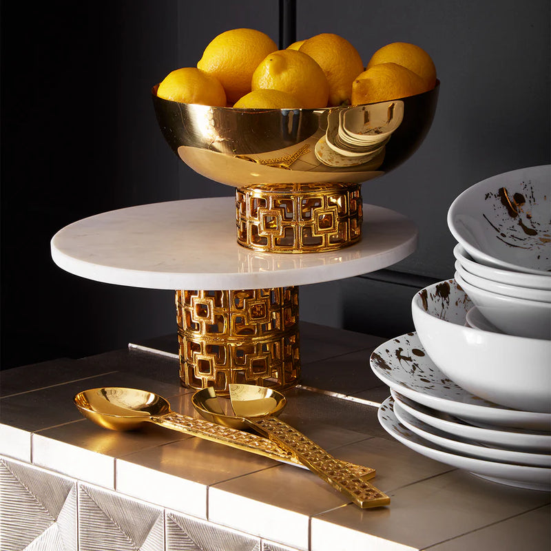 NIXON CAKE STAND MARBLE/BRASS