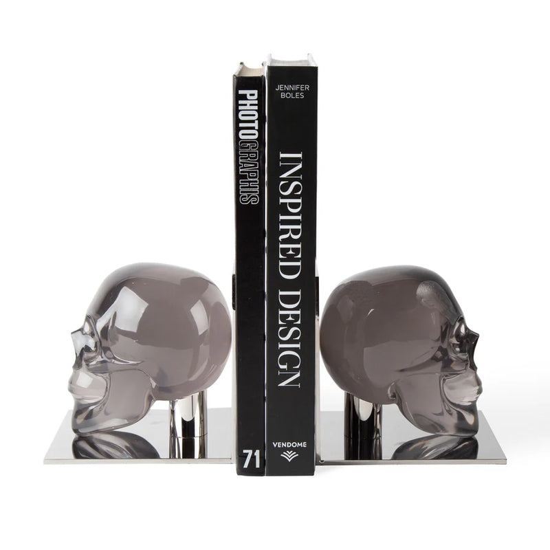 ACRYLIC SKULL BOOKEND SET