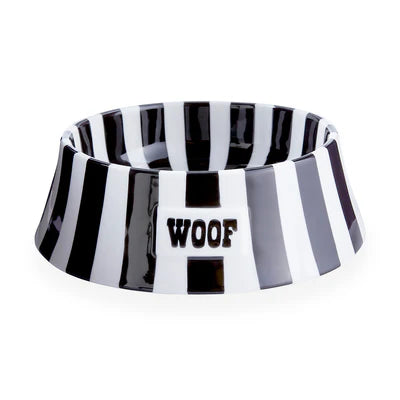 VICE PET BOWL - WOOF BLACK/WHITE