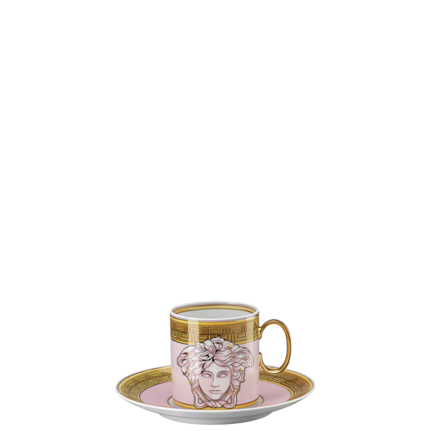 Medusa Amplified - Pink Coin Coffee Cup With Saucer