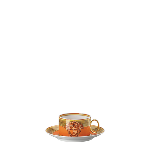 Medusa Amplified - Orange Coin Tea Cup With Saucer