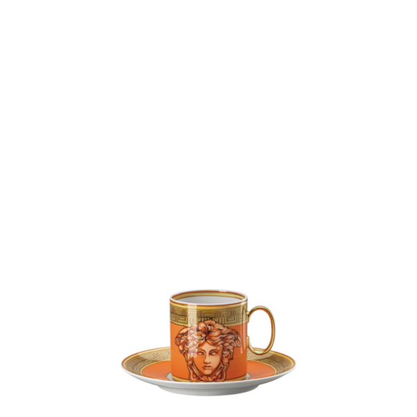 Medusa Amplified - Orange Coin Coffee Cup With Saucer