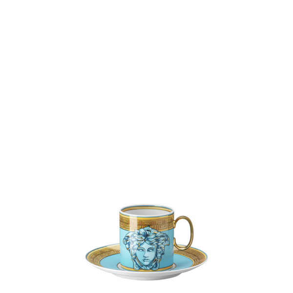 Medusa Amplified - Blue Coin Coffee Cup With Saucer
