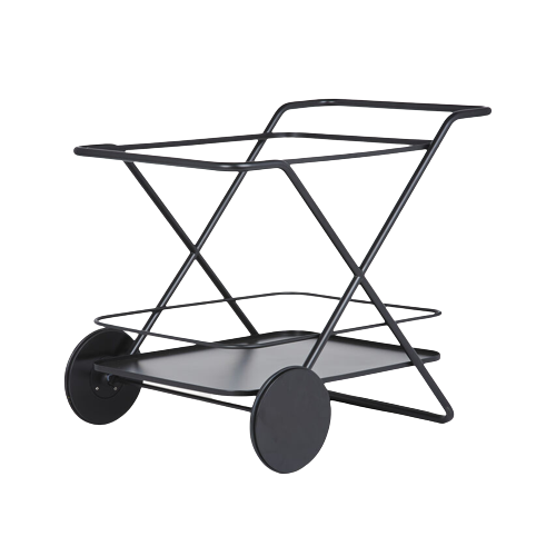 Rectangular food trolley 48x60 cm - matt black