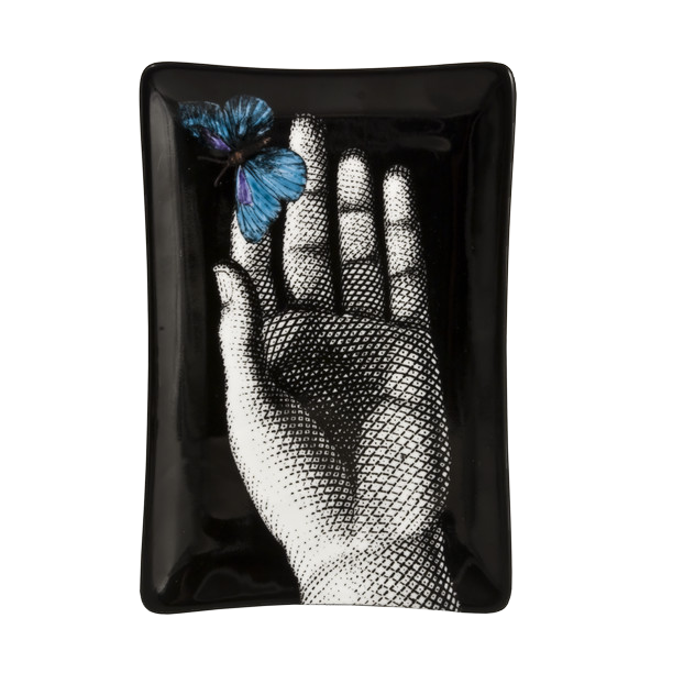 Rectangular ashtray Mano blue butterfly Fornasetti pour L'Eclaireur
