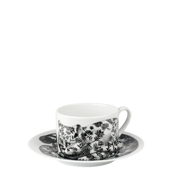 Tea cup High Fidelity Fiorato black/white