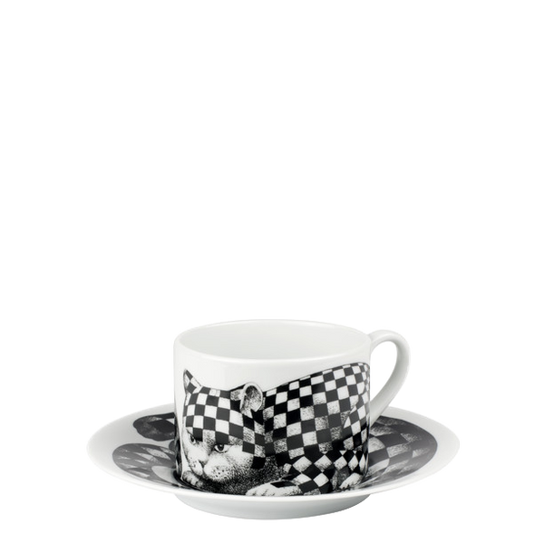 Tea cup High Fidelity Quadretato black/white
