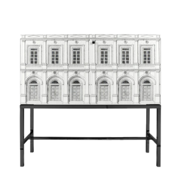 Raised sideboard Architettura white/black/iron black base