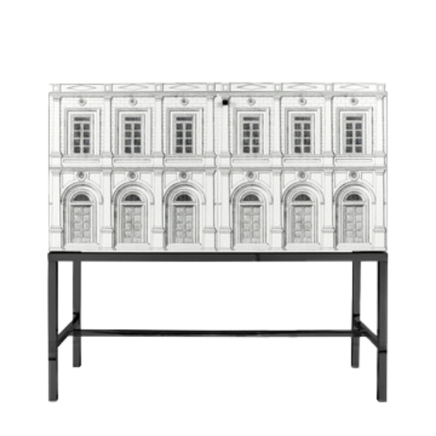 Raised sideboard Architettura white/black/iron black base